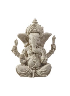 ROSENICE rosenice Elephant Statue Sculpture Sandstone Ganesha Buddha Handmade Figurine  - Image 1