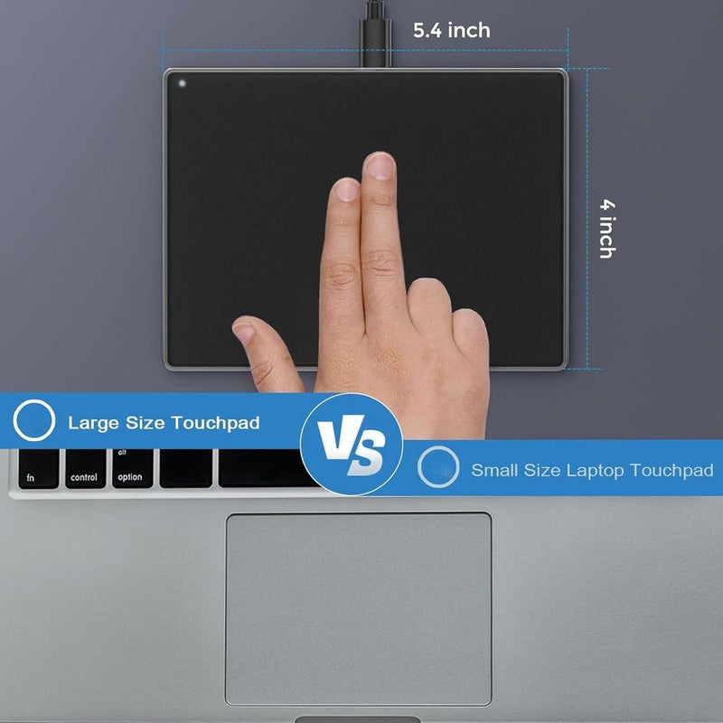 USB Touchpad, Large 5.4 Inch Slim Trackpad with Multi-Touch Gestures and Aluminum Alloy Base, Compatible with 11 10 and OS - Image 5