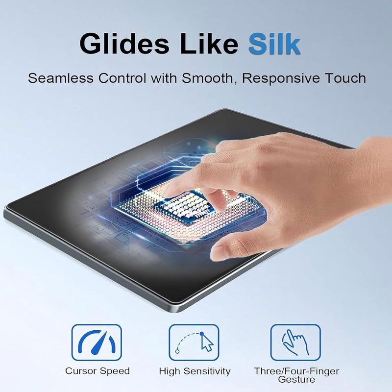 USB Touchpad, Large 5.4 Inch Slim Trackpad with Multi-Touch Gestures and Aluminum Alloy Base, Compatible with 11 10 and OS - Image 2