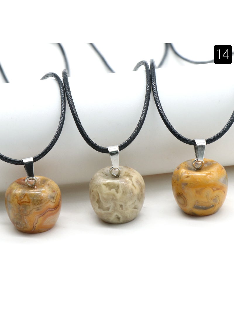 Natural Agate Apple Pendant Charm 20mm 20mm crazy agate