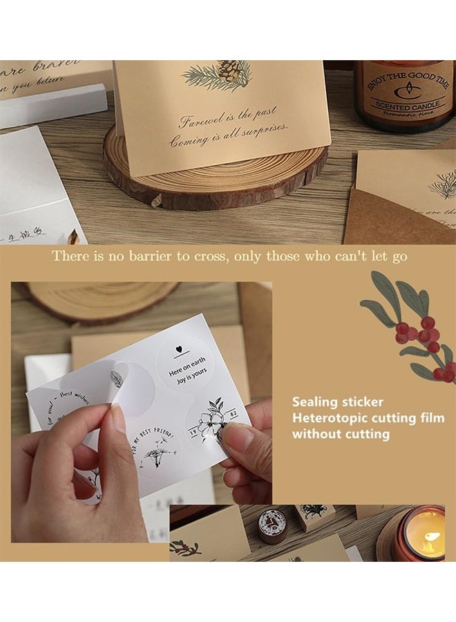 Generic Thank You Cards with Envelopes - Greetings card 6 Pack Brown Paper Envelopes and Stickers Blank Cards Thank You Notes 4.5x3.5 Elegant Floral Design for Mother's day  - Image 5