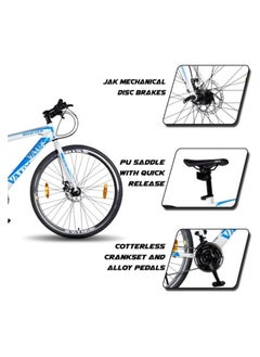 Vaux Swifter-Pro Hybrid Cycle For Men With Dual Disc Brake - 21 Speed Gear Cycle With Hi-Ten Steel Frame - Alloy Rims & 700Cx35 Thin Tyre Cycle - Bicycle For Adults With Age Group 15+ Years - White  - Image 2