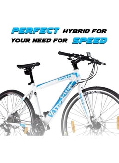 Vaux Swifter-Pro Hybrid Cycle For Men With Dual Disc Brake - 21 Speed Gear Cycle With Hi-Ten Steel Frame - Alloy Rims & 700Cx35 Thin Tyre Cycle - Bicycle For Adults With Age Group 15+ Years - White  - Image 4