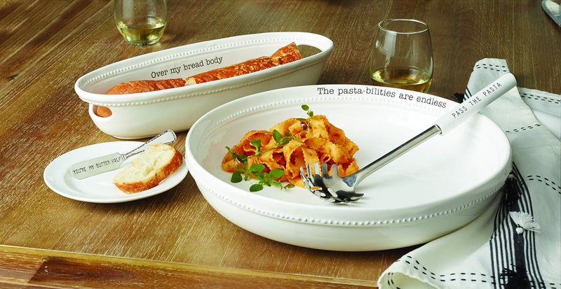 Mud Pie Farmhouse Inspired Serving Bowl Body Bread Basket Set, One size, White - Image 3