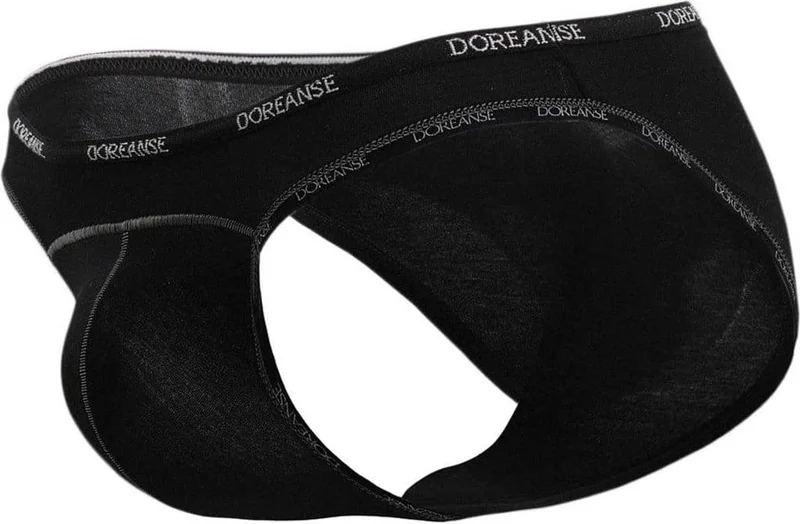Doreanse Men's Black Modal Slip with Edge Print C5T1N2O1