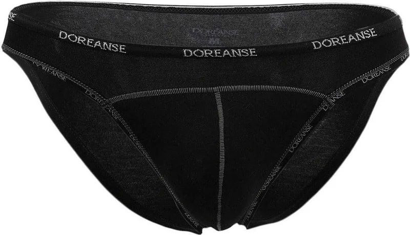 Doreanse Men's Black Modal Slip with Edge Print C5T1N2O1