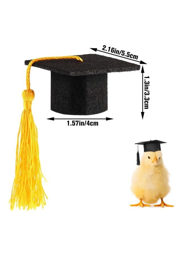SEZDEKI 4 Pack Small Animal Graduation Caps - Mini Bachelor Hats with Bright Tassel for Guinea Pigs Hedgehog Bird Turtles Hamster Bearded Dragon Rabbit Ferret Photo Props Holiday Costume Accessory (4 Pack) - Image 2
