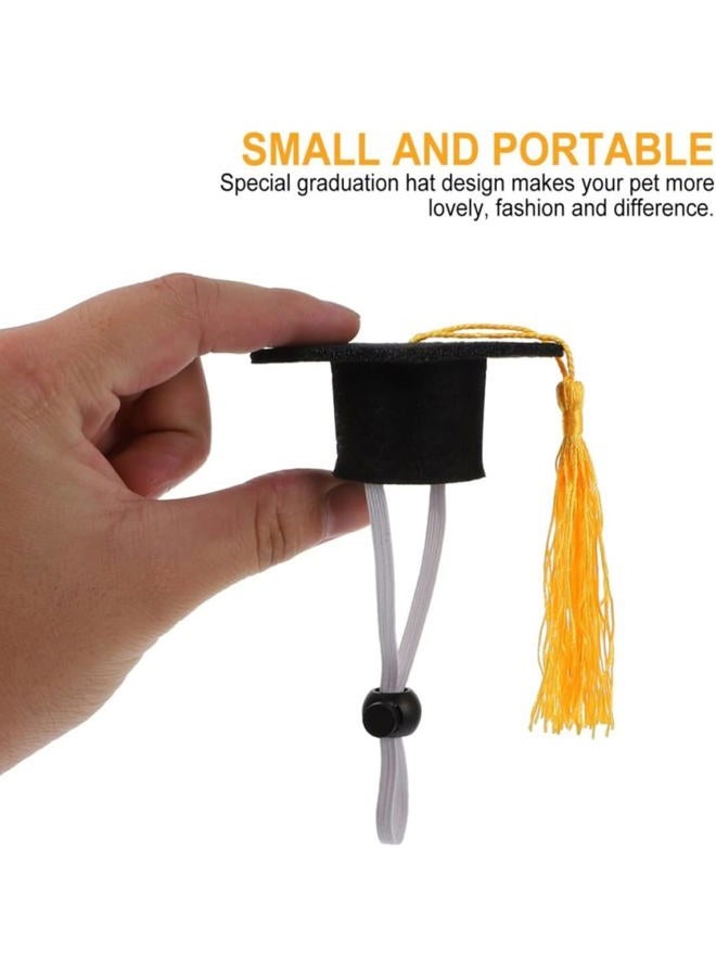 SEZDEKI 4 Pack Small Animal Graduation Caps - Mini Bachelor Hats with Bright Tassel for Guinea Pigs Hedgehog Bird Turtles Hamster Bearded Dragon Rabbit Ferret Photo Props Holiday Costume Accessory (4 Pack) - Image 3