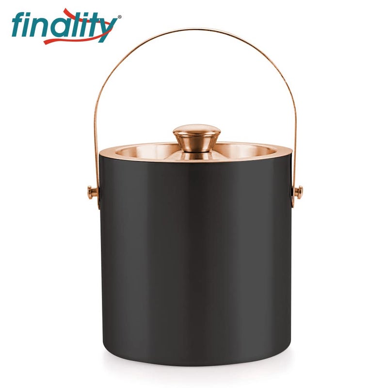 finality Double Walled Stainless Steel Copper with Black Ice Bucket with Lid and Ice Tong 175 Liter Keeps Ice Cold for 6 h Great Bar Tools for Home bar Accessories Mini bar Wine - Image 3