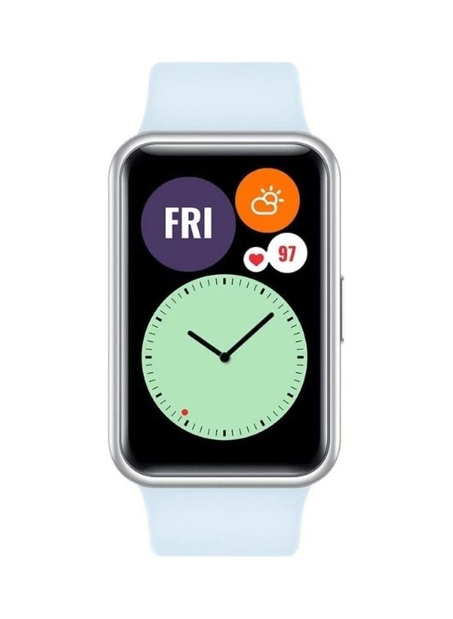 Loquat Adjustable Silicone Sport Watch Bands Replacement Wristband Compatible With Huawei Watch Fit 2 Light Blue - Image 3