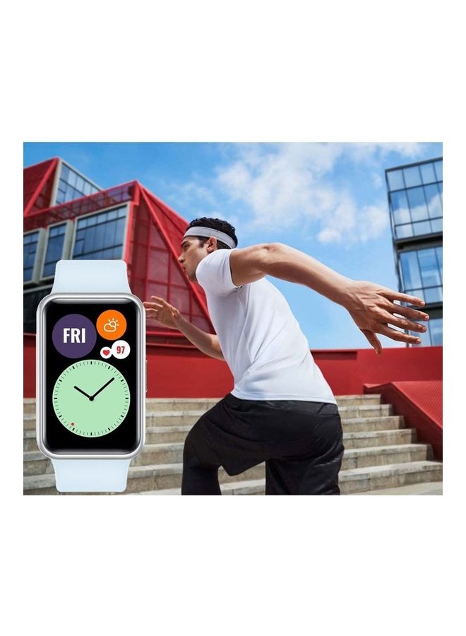 Loquat Adjustable Silicone Sport Watch Bands Replacement Wristband Compatible With Huawei Watch Fit 2 Light Blue - Image 5