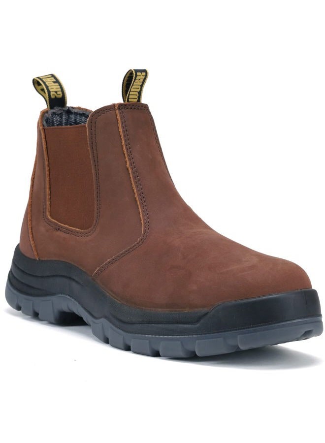 DIIG Work Boots for Men, Soft Toe Waterproof Working Boots, Slip Resistant Anti-Static Slip-on Safety Working Shoes 8 9 10 11 12 13 (CRZ/802EE, 11.5) - Image 1