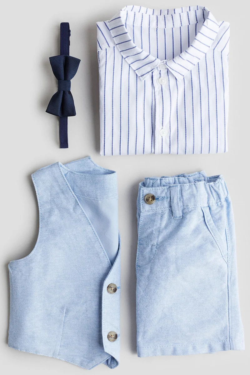 H&M 4-piece linen-blend dressy set