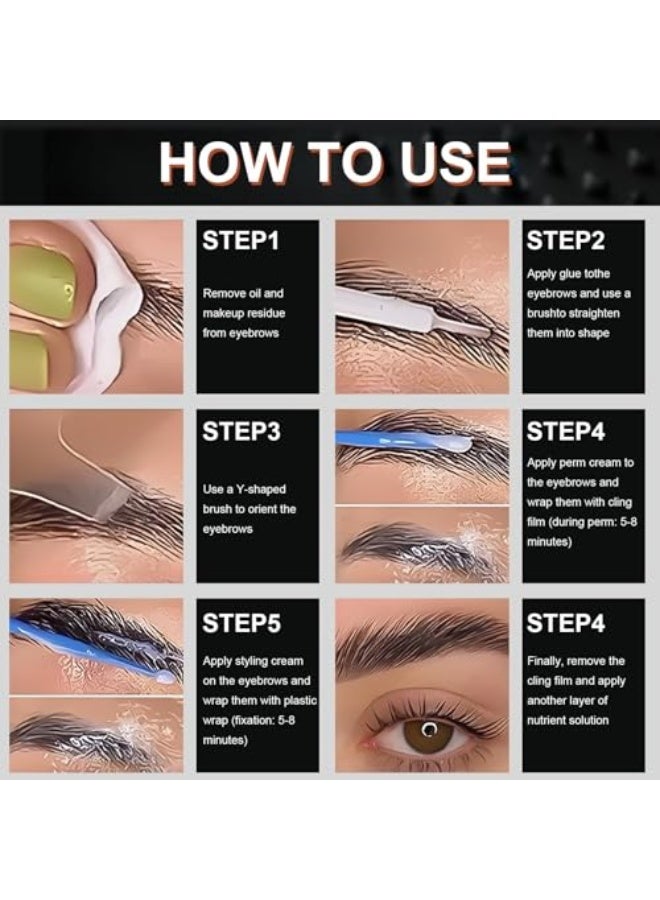 FLORA RUBY Brow Lamination Kit, DIY Eyebrow Lamination Kit At Home, Professional Result 6-8 Weeks Long Lasting, Instant Lift for Fuller Thicker Brows, صبغة حواجب - Image 4