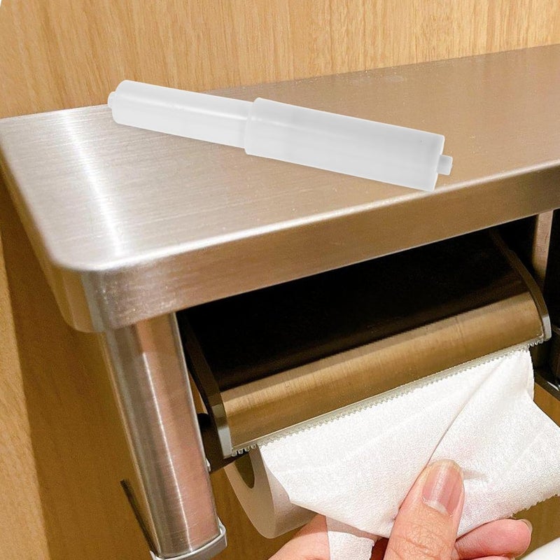 Telescopic Plastic Toilet Paper Roll Holder Bathroom Tissue Rod Replacement Part Small Vacuum Chrome Coated Toilet Tissue Holder Accessory - Image 3