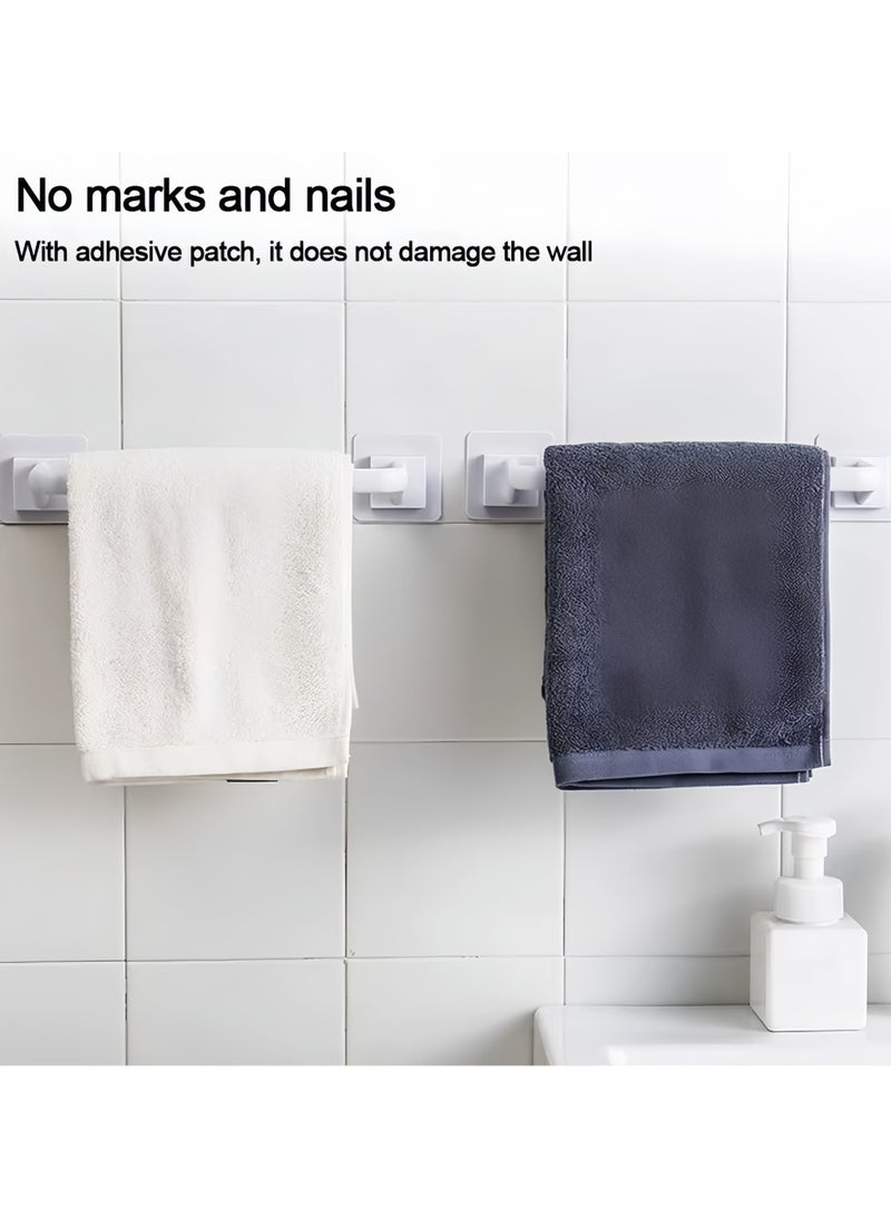 2PC Wall Mounted Towel Holder – Self-Adhesive Bathroom/Kitchen Towel Bar, Flip-Flop Hanger, Organizer Rack (White S+L 24.5cm+34cm) - Image 5