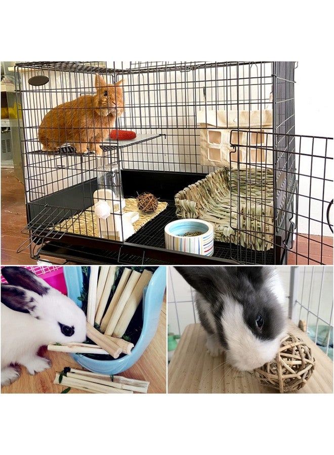 هامليدي سرير عشبي للأرانب من Hamiledyi، 12 قطعة من ألعاب مضغ الأرانب الأليفة، حصيرة قش منسوجة يدويًا طبيعية، سلة عشب الهامستر، فراش للحيوانات الصغيرة لخنزير غينيا، شنشيلة، نمس، جرذ - Image 5
