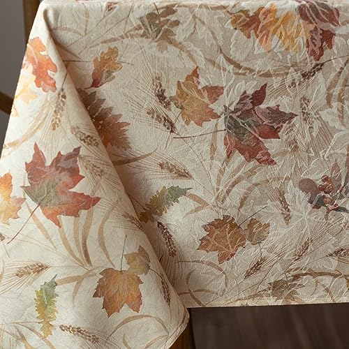 Benson Mills Autumn Jacquard Printed Fabric Tablecloth for Fall, Harvest, and Thanksgiving Table Cloth (Natures Leaves, 52" x 70" Rectangular) - Image 5
