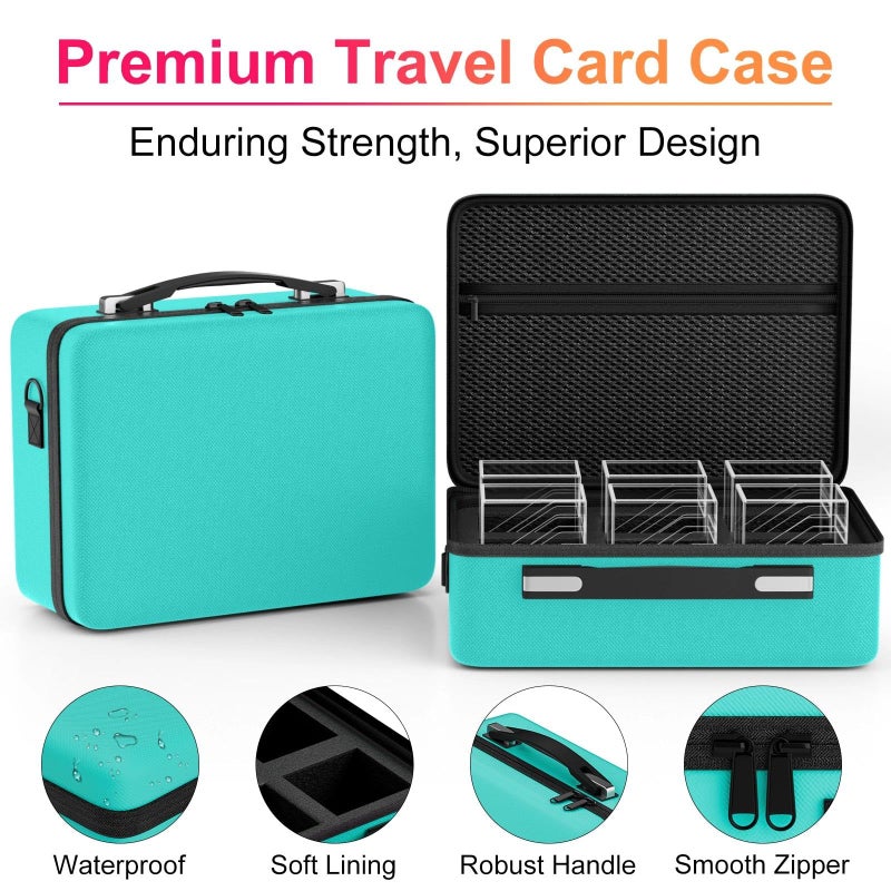 Proijeut Card Deck Box with Portable Case, 6 Pack Clear Commander Deck Box with 6 Dividers, Holds 600+ Double Sleeved Cards, Fit for MTG, YuGiOh, TCG (Green) - Image 4