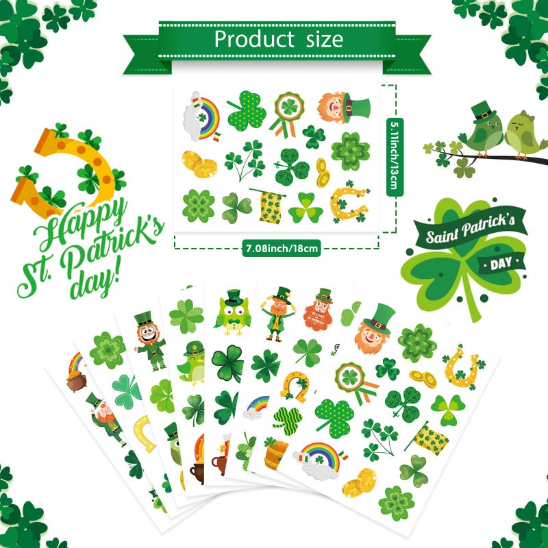 DUJAA 24 St. Patrick's Day Stickers - Four Leaf Clover, Lucky Shamrock Clover, Irish Decor Green Day Stickers for Teens, Girls, Kids, Adults - Image 2