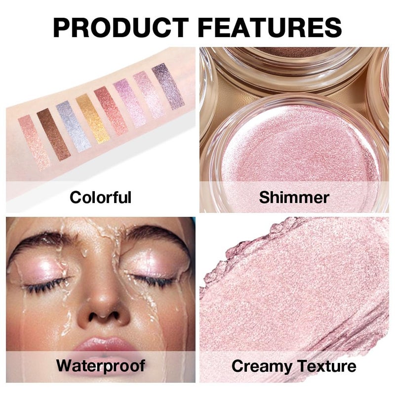 Hxssll Soft Rose Mist Cream Shimmer Eyeshadow â€“ Rose Lilac Pearl Mousse Eye Shadow, High Pigment Glitter Pink Eyeshadow, Waterproof Long-Lasting Crease-Proof Single Shade for Natural Everyday Eye Makeup 2 - Image 4