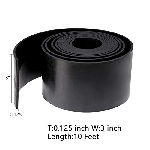 TORRAMI Rubber Gasket Sheet Material 1/8 (.125) Inch T X 3 inch W X 10 Feet, for Sealing,Protection, Abrasion, Supports, Leveling, Bumpers - Image 2
