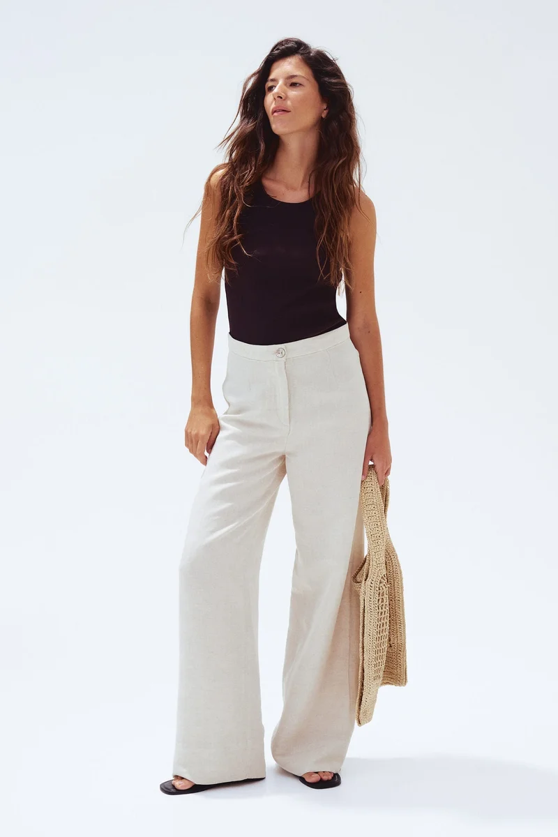 اتش اند ام Linen-blend trousers