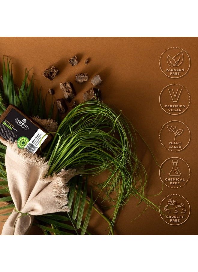 Ashanti Naturals - African Black Soap Bar : Scented Natural Black Soap With Raw Shea Butter And Coconut Oil 2Pk 4Oz Bars (Lemongrass) - Image 1