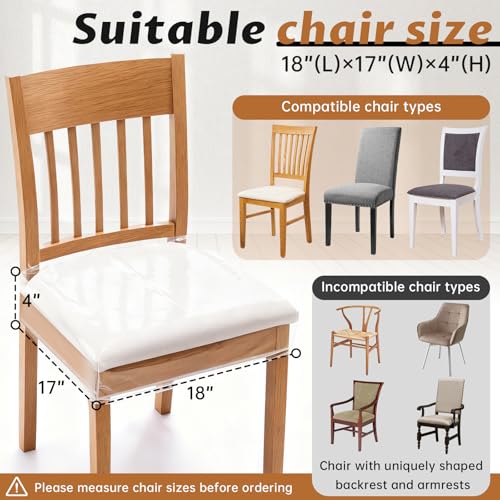 Zipcase 4 Pack Stain, Water and Kitty Scratch Resistant Clear Dining Chair Covers/Slipcovers Chair Protector Waterproof PVC Material, 17”D x 18”W x 4”H with Adjustable Belt Strap, Set of 4 - Image 4