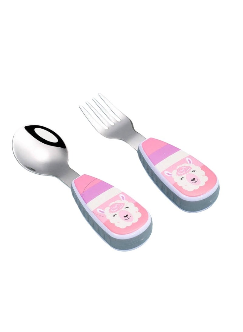 Doodle Kiddo Sheep Kid's Spoon & Fork Cutlery Set with Case - Image 1