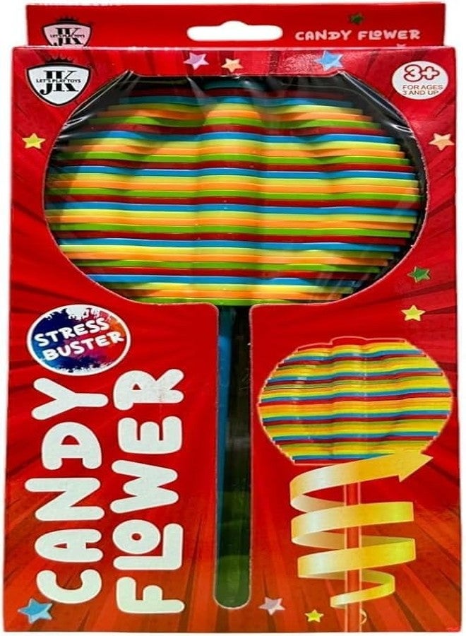 YBN Candy Flower Toy for Kids, Stress Relief Toy - Colourful Twisting and Rotating Fidget Spinner, Durable, Fun Stress Buster Gift - Image 3