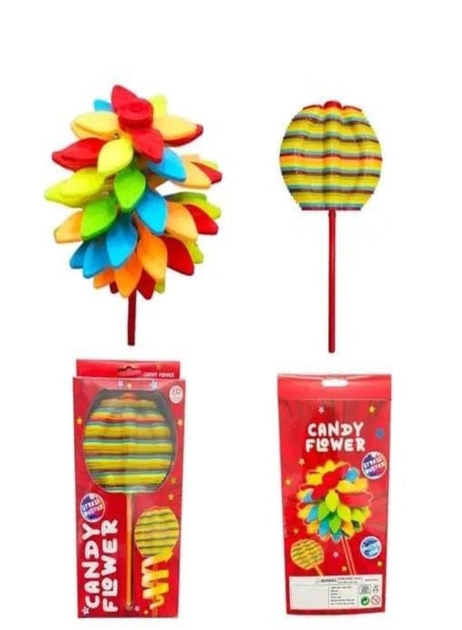 YBN Candy Flower Toy for Kids, Stress Relief Toy - Colourful Twisting and Rotating Fidget Spinner, Durable, Fun Stress Buster Gift - Image 2