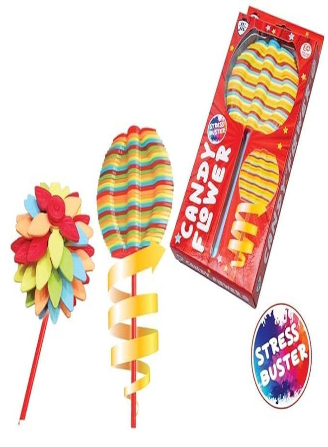 YBN Candy Flower Toy for Kids, Stress Relief Toy - Colourful Twisting and Rotating Fidget Spinner, Durable, Fun Stress Buster Gift - Image 1