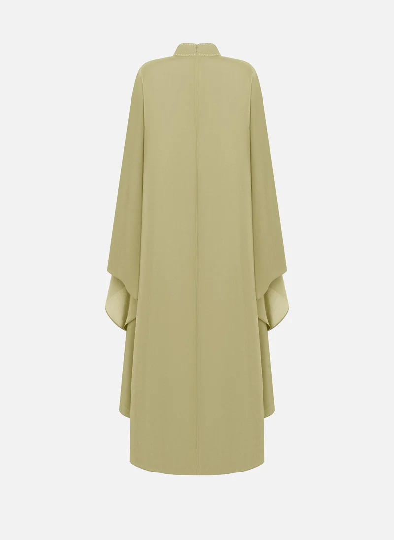 Lichi  Loose maxi dress with rhinestones on collar for Women | Best Price UAE