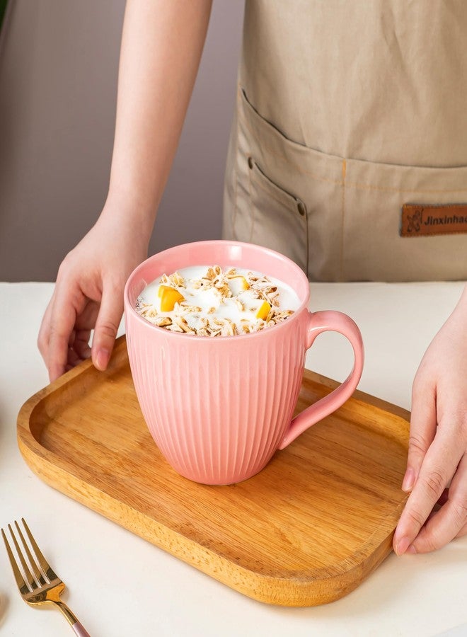 Hoilse Ceramic Soup Bowl with Handle,24 oz Large Coffee Mugs, Jumbo Soup Mugs With Lids for Breakfast Cereal, Oatmeal, Coffee,Tea,Dishwasher & Dishwasher Safe,Housewarming Wedding Gift,1PC (Pink) - Image 5