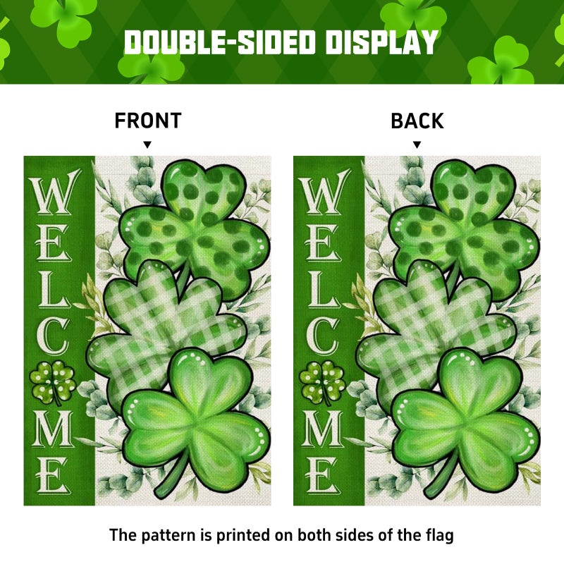 BWFY 12 Pack Seasonal Garden Flags Set, Linen Double Sided 12 x 18 Inch Garden Flags, Small Yard Flags for Outside, Valentine's Day St Patricks Day Easter Garden Flag Outdoor Decor, Holiday Garden Decorations for All Seasons - Image 5