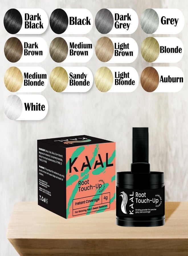 KAAL Hairline Powder for Concealing Hair Loss, Touch Up Powder for Hair Toppers, Eyebrows & Beards, Thinning Hair Fibers (Dark Brown) - Image 3