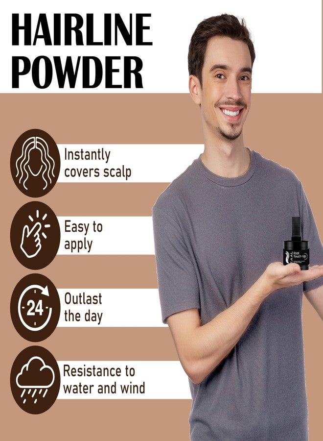 KAAL Hairline Powder for Concealing Hair Loss, Touch Up Powder for Hair Toppers, Eyebrows & Beards, Thinning Hair Fibers (Dark Brown) - Image 5