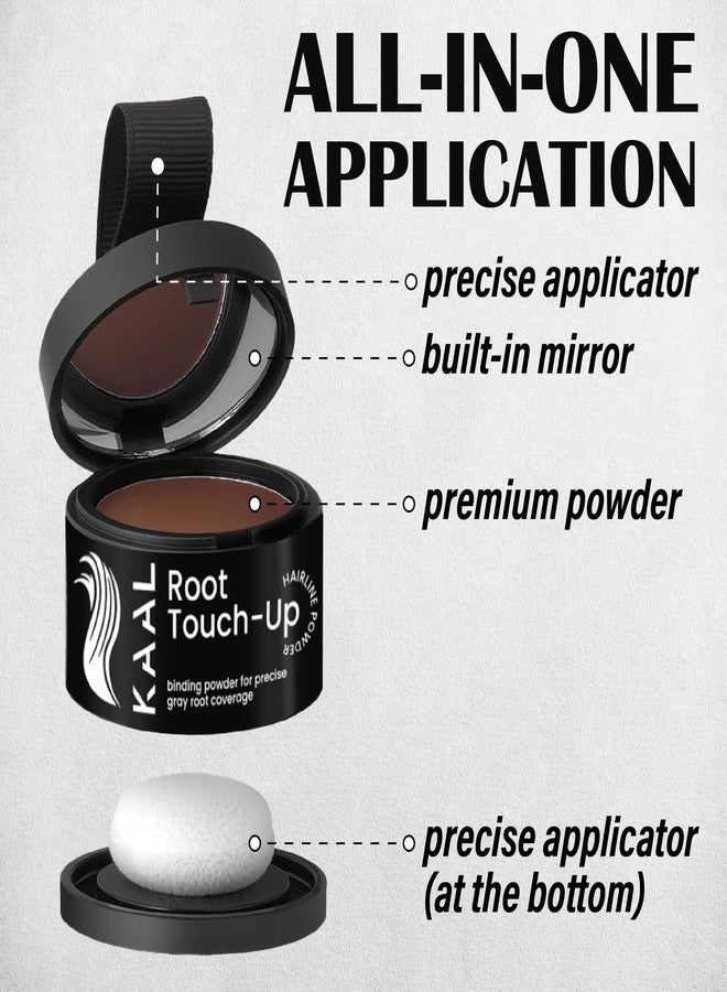 KAAL Hairline Powder for Concealing Hair Loss, Touch Up Powder for Hair Toppers, Eyebrows & Beards, Thinning Hair Fibers (Dark Brown) - Image 4