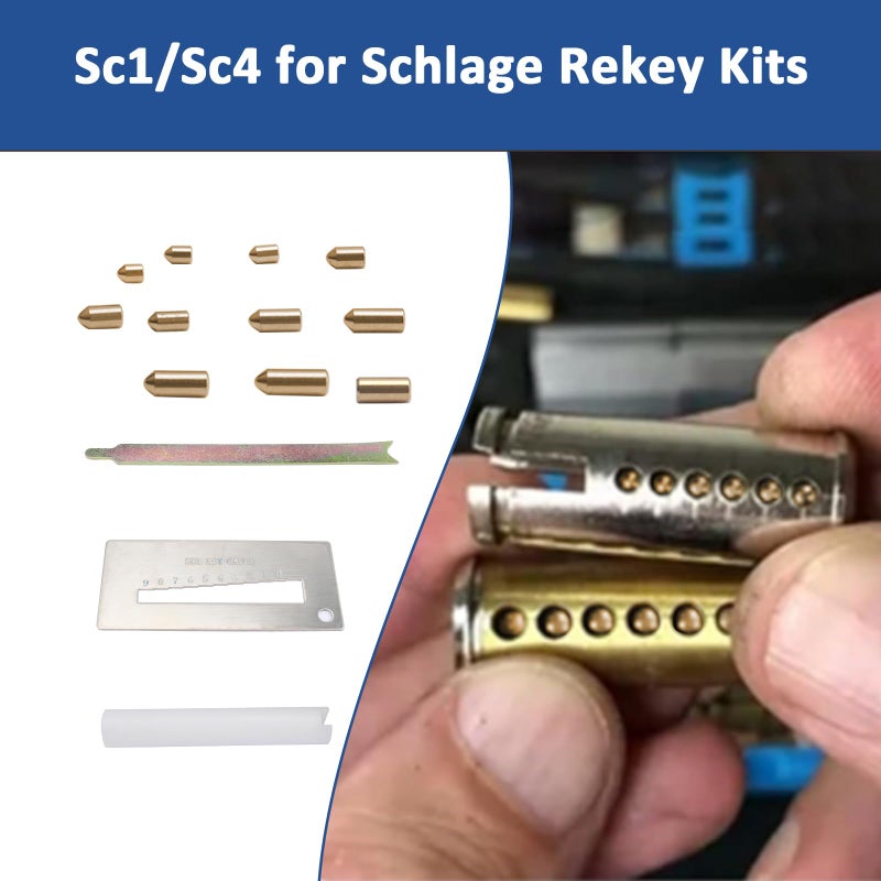 EAORBD SC1/SC4 Keyway Re-Key Kit Compatible with Schlage Rekeying Kit for Home Security, Patio Door Lock Pinning Kit with Bottom Pins (0-9, 50 Each) DIY Rekey Kit - Image 3