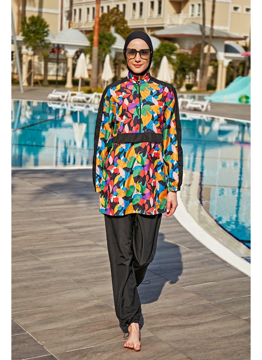 Remsa Mayo Remsa Swimsuit Remsa Parachute Fully Covered Hijab Swimsuit R4703 Sariye  - Image 5