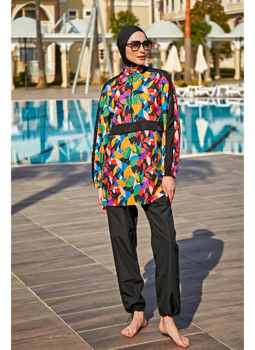 Remsa Mayo Remsa Swimsuit Remsa Parachute Fully Covered Hijab Swimsuit R4703 Sariye  - Image 2
