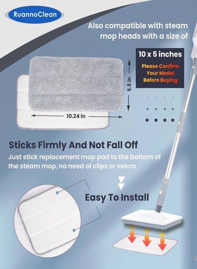 RuannoClean Steam Mop Pads Compatible with Seyola/FEPPO and Others Steam Cleaner for Home, Washable and Reusable Replacement Mop Pads for Floor Cleaning -4 Pack - Image 4