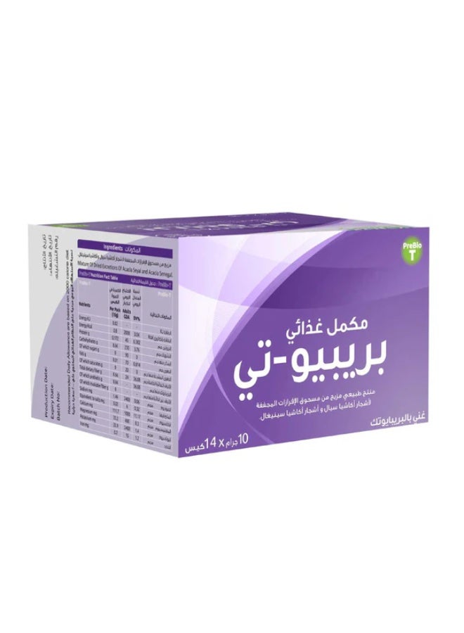 مكمل غذائي- بريبيو تي - غذاء طبيعي لبكتيريا الحياة البريبايوتيك ‫(14ظرف)