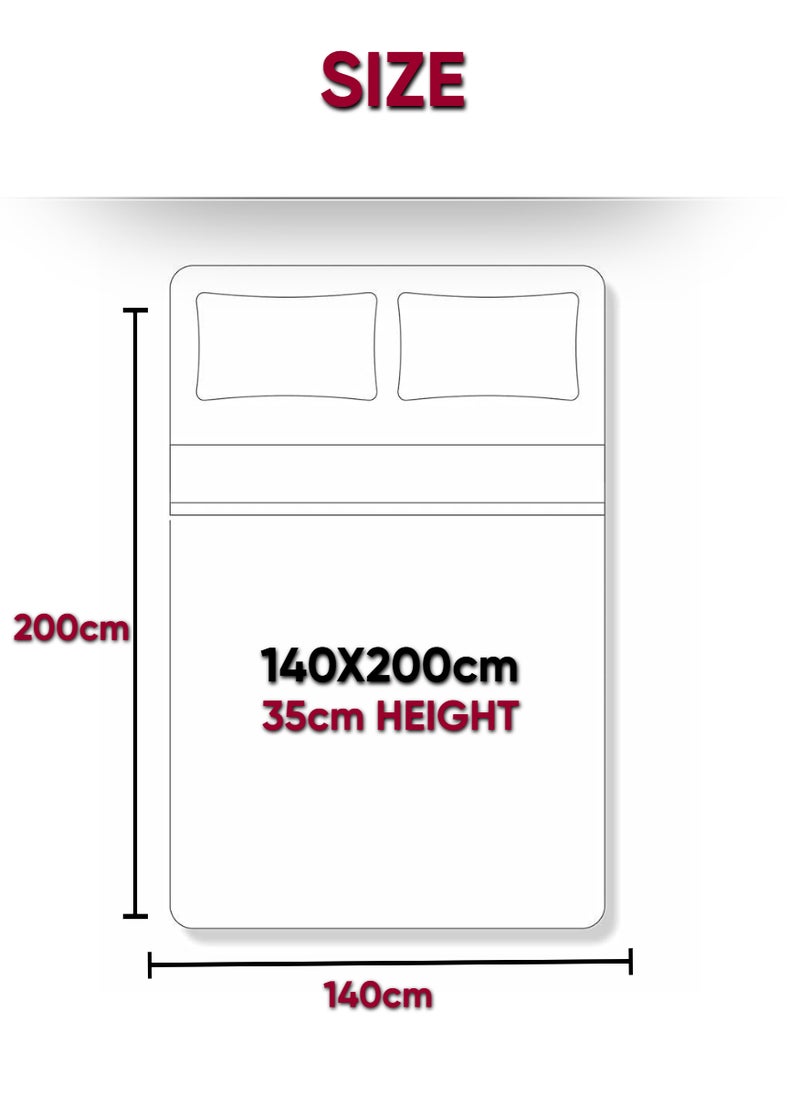 REDTOMMY LIGHT GREY Extra Deep Pocket Double Size Cotton Sheet Set 140x200+35cm - Image 4