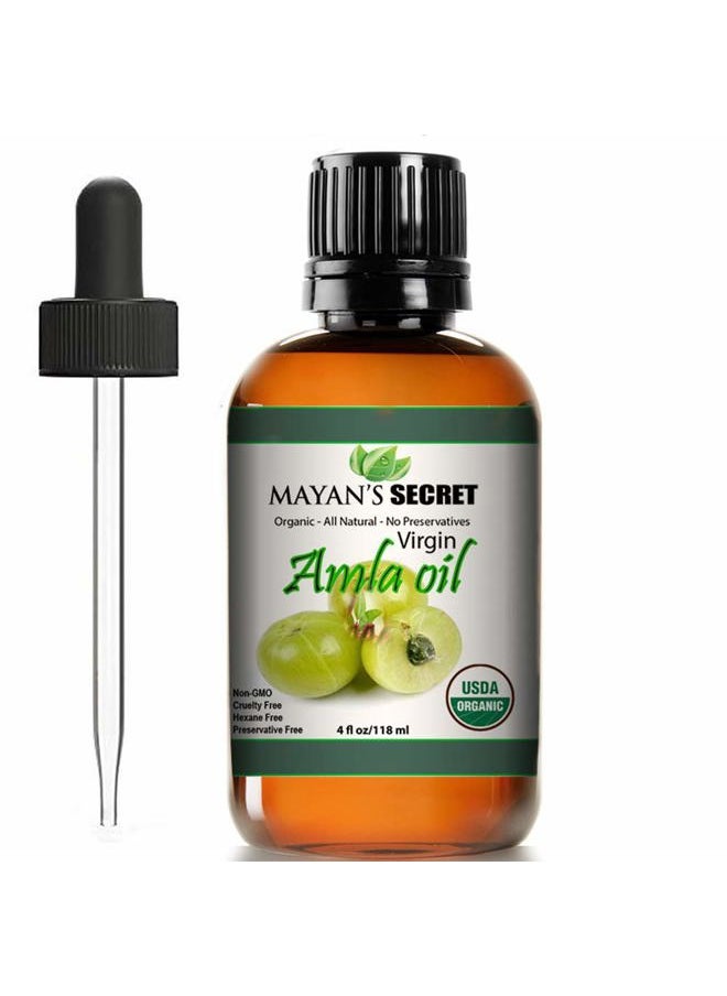 Mayan's Secret 4oz Pure Amla Oil for Hair Growth Cold Pressed Virgin Organic USDA Certified  - Image 1