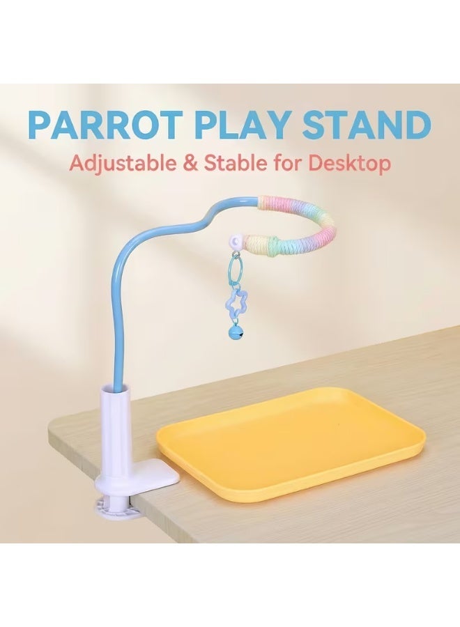 sharjah pigeon Parakeet Tabletop Stand – Natural Wooden Bird Perch Stand for Budgies, Parrots & Small Pet Birds | Stable Play & Rest Platform - Image 4