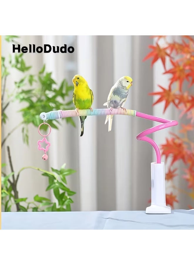 sharjah pigeon Parakeet Tabletop Stand – Natural Wooden Bird Perch Stand for Budgies, Parrots & Small Pet Birds | Stable Play & Rest Platform - Image 1