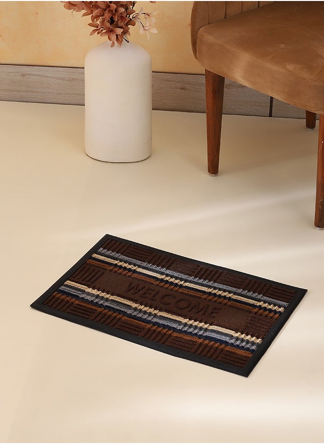 Status Status Contract Anti Slip Front Door Mat | (38 x 58 cm) Living Room Rug for Entrance Doors | New Rubber Floor Mats for Home (DKBrown)  - Image 1