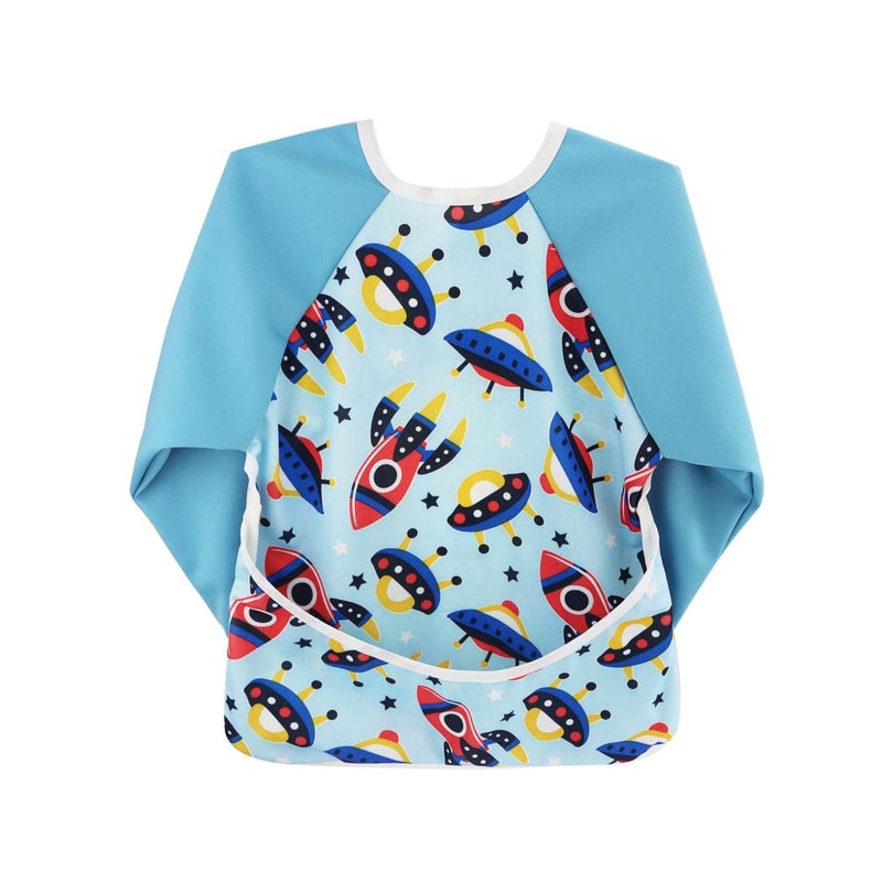 SOLARAE Long Sleeved Baby Bib - Toddler Infants Smock Bib with Pocket, Waterproof, Soft, Machine Washable, Stain and Odor Resistant - Image 1